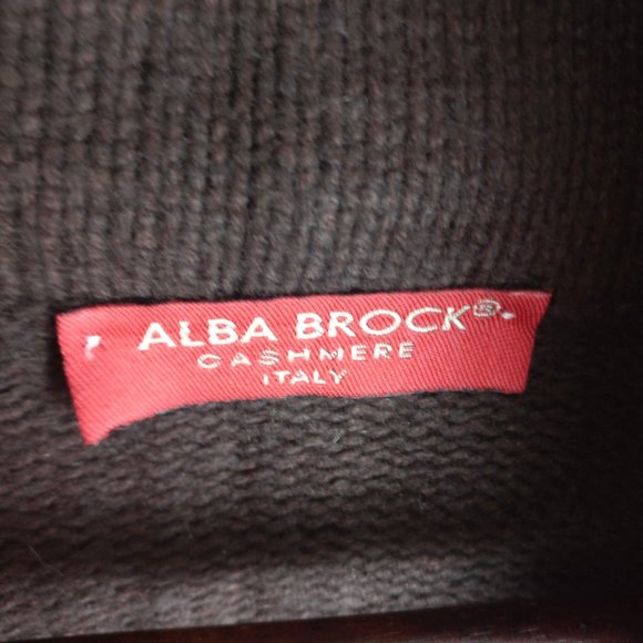 Chocolate BROWN Italian Cashmere Wool blend sweaterdress coatigan front button S - Picture 4 of 10